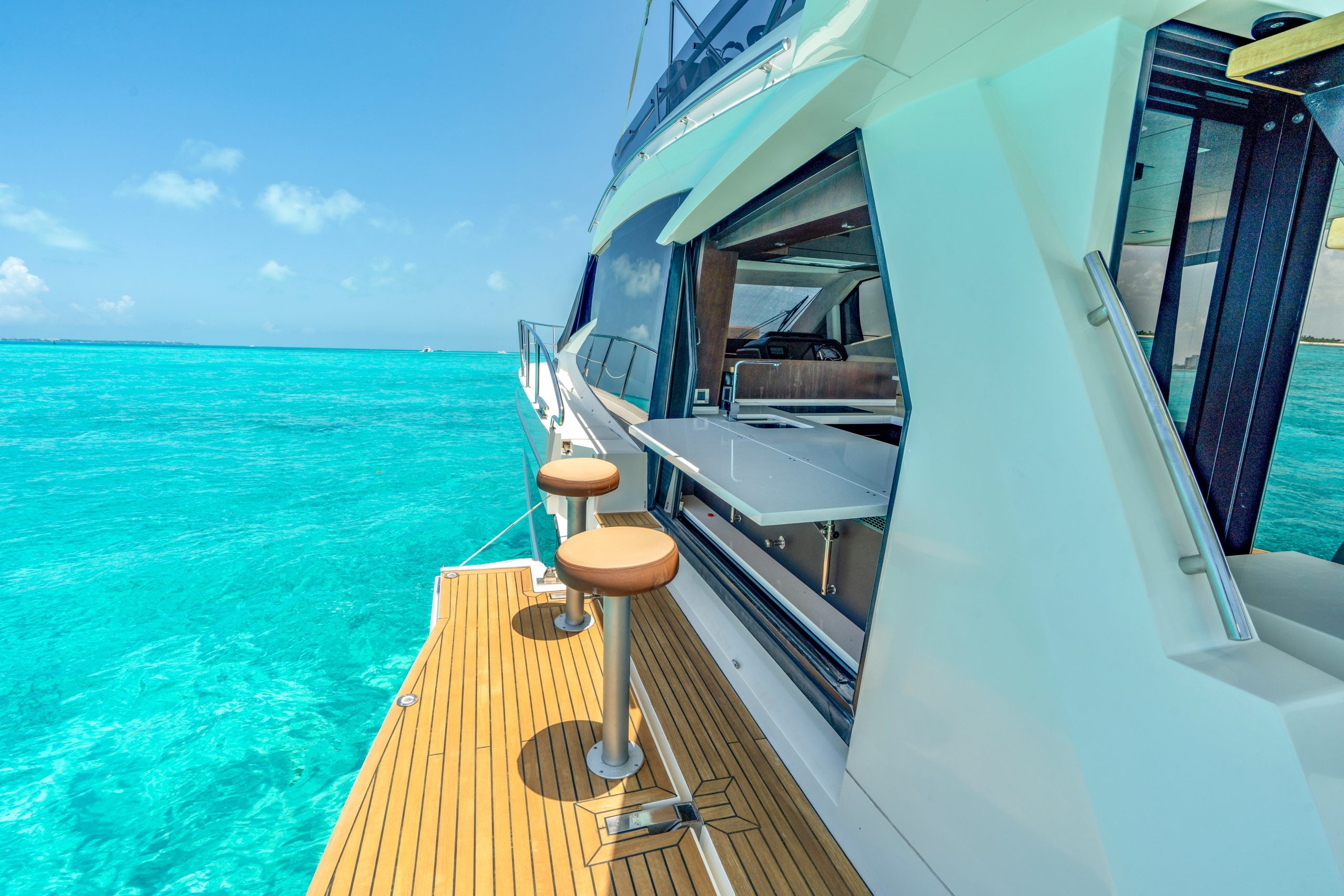 55 Ft Galeon with flybridge Cancun yacht rental in Cancun by Riviera Charters 17