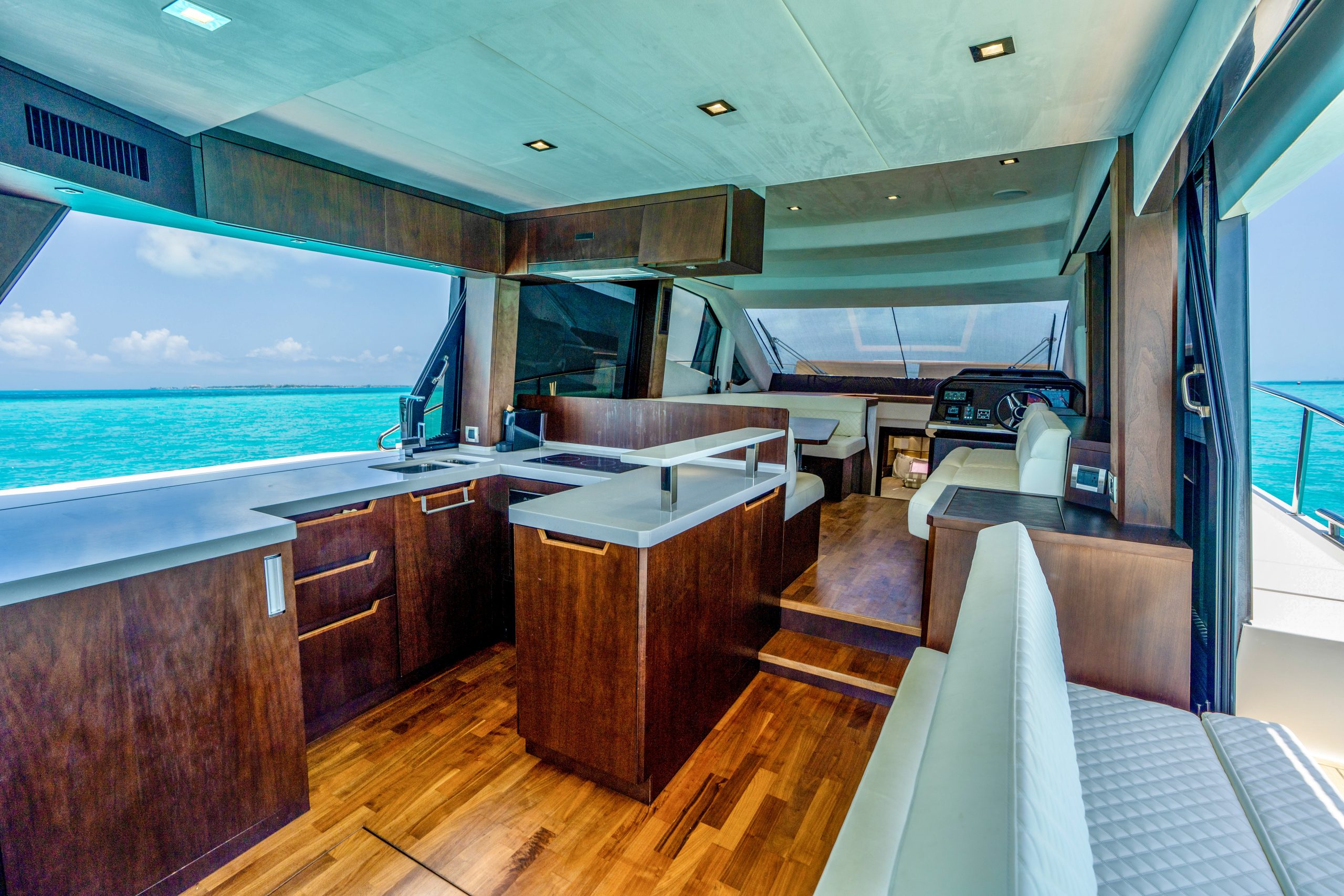 55 Ft Galeon with flybridge Cancun yacht rental in Cancun by Riviera Charters 18
