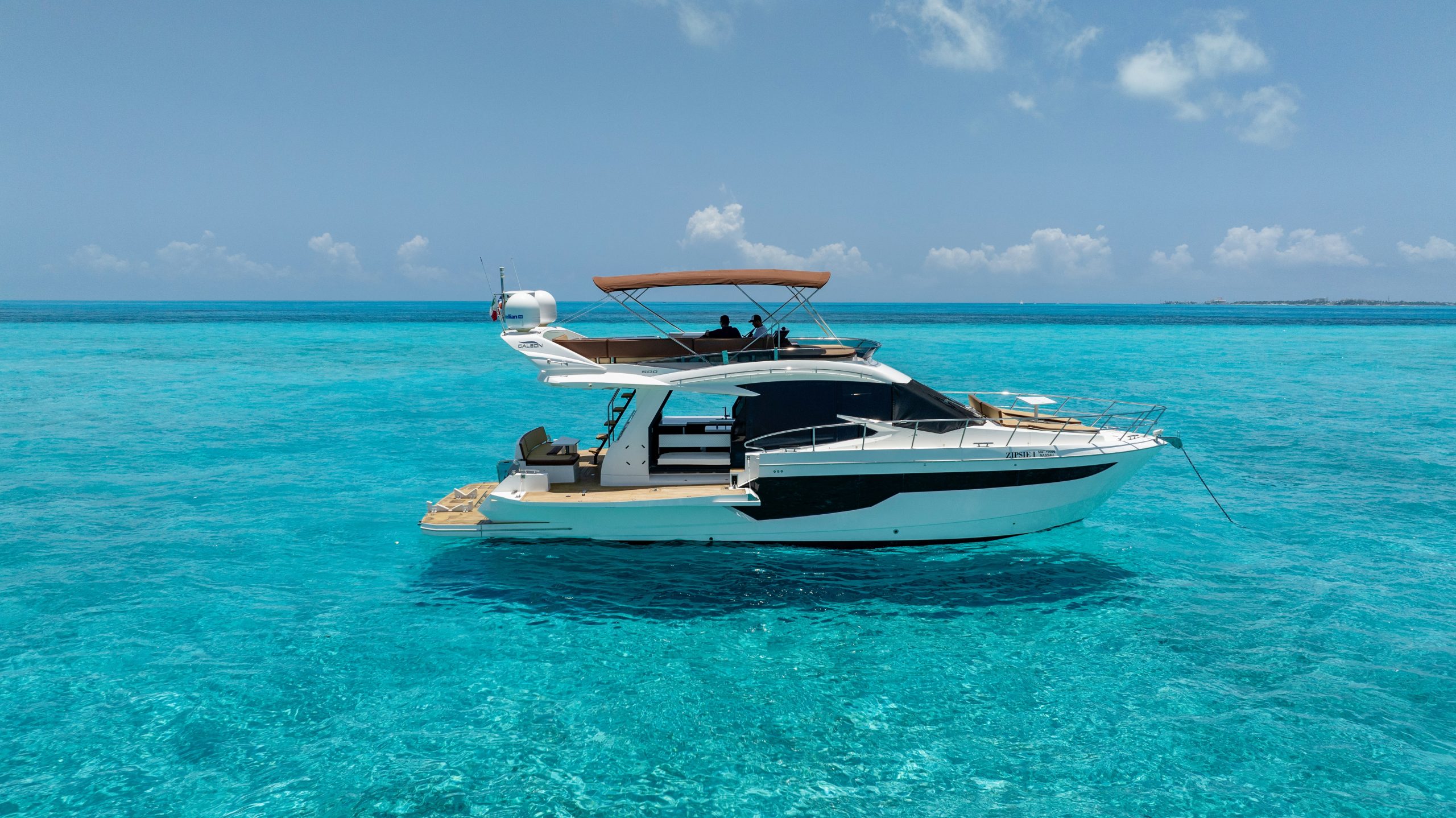 55 Ft Galeon with flybridge Cancun yacht rental in Cancun by Riviera Charters 8