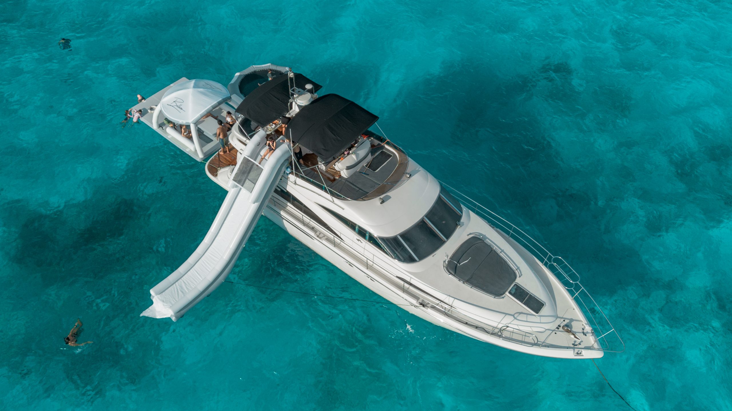 65 Ft Fairline Squadron Inflatable toyrs yacht rental in Cancun by Riviera Charters 13