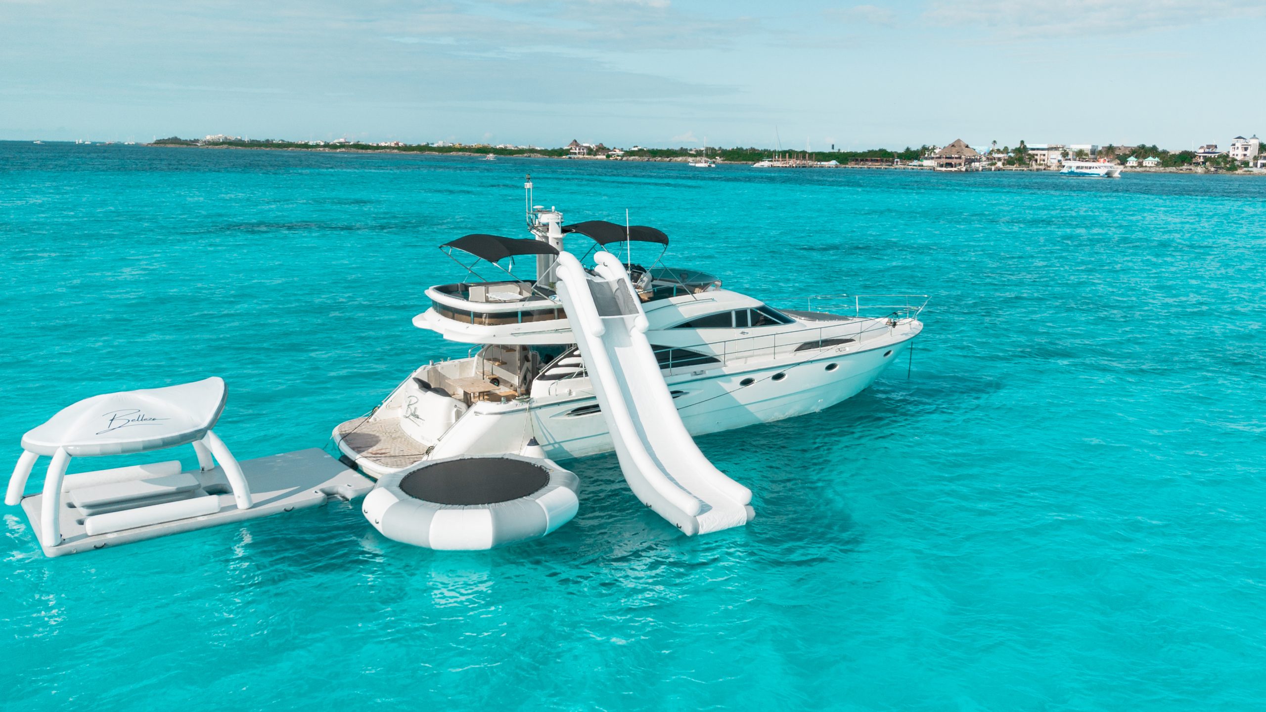 65 Ft Fairline Squadron Inflatable toyrs yacht rental in Cancun by Riviera Charters 18