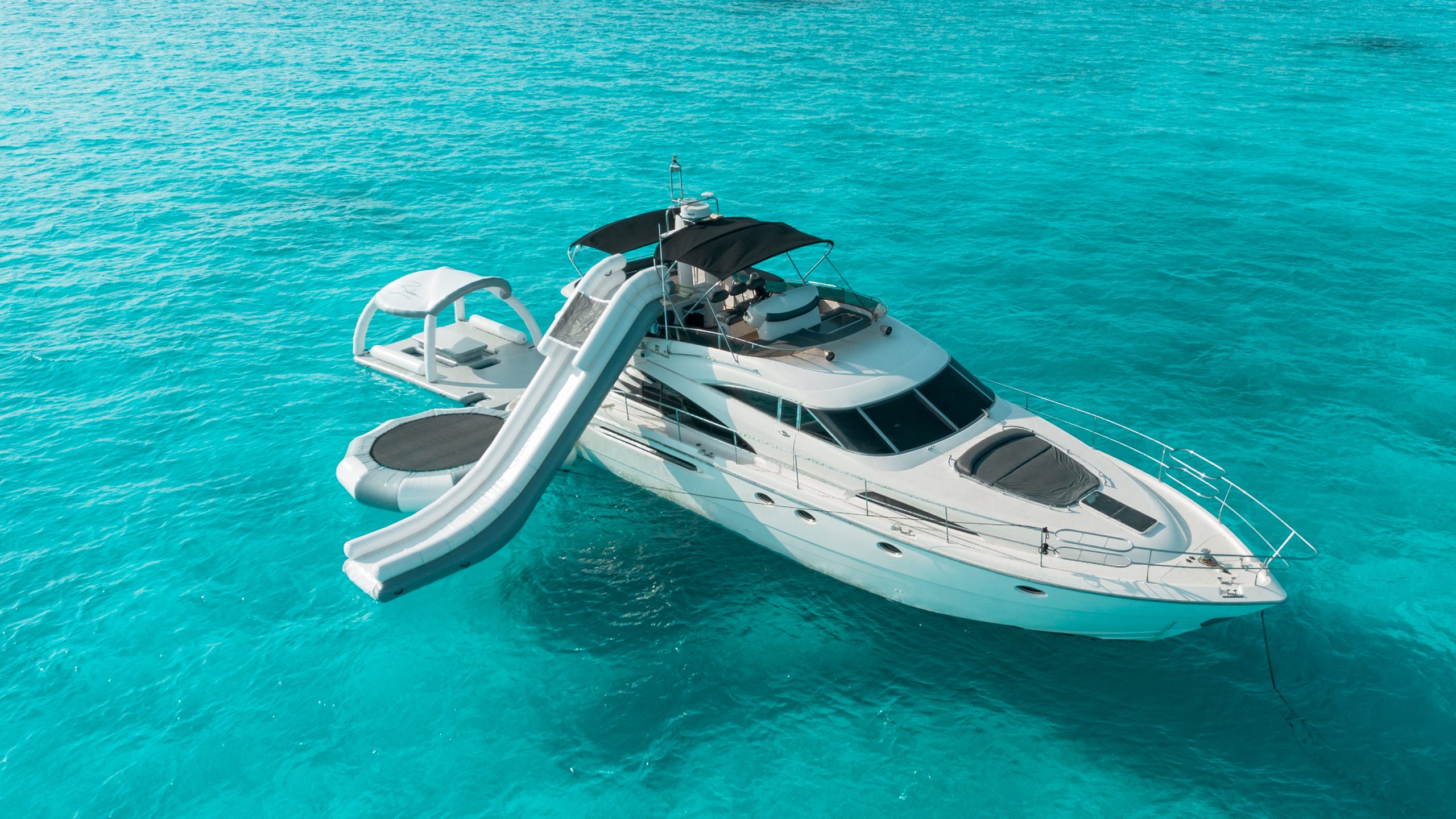 65 Ft Fairline Squadron Inflatable toyrs yacht rental in Cancun by Riviera Charters 20