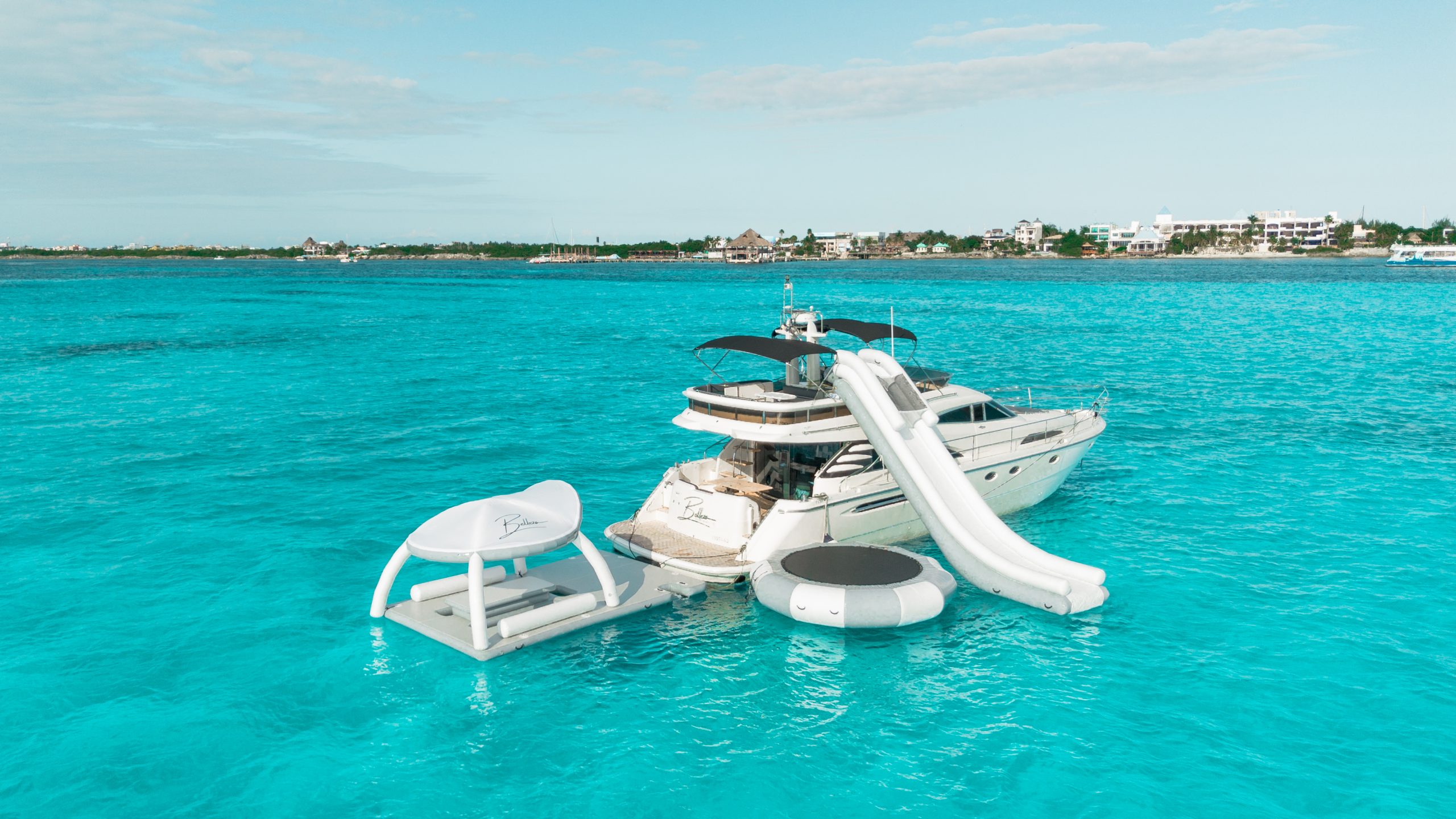 65 Ft Fairline Squadron Inflatable toyrs yacht rental in Cancun by Riviera Charters 21