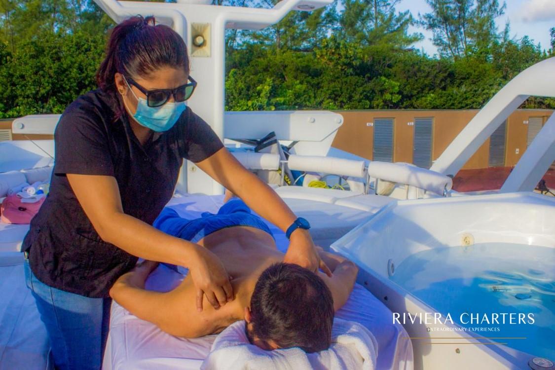 Massage onboard | Cancun Riviera Charters Rentals